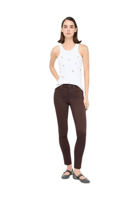 Pantaloni skinny con pietre gioiello CIOCCOLATO Liu Jo | MF5305TM14490915